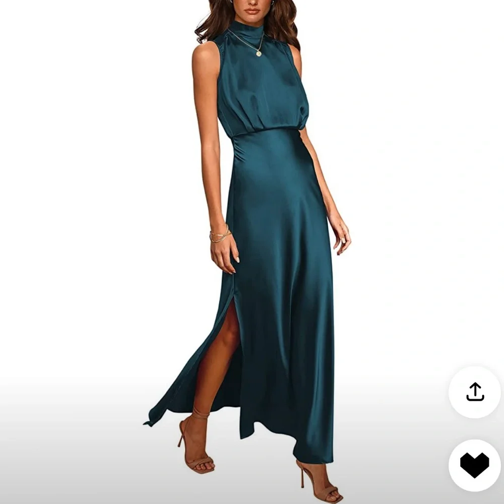 Women’s Midi Satin Dress - Picture 1 of 6